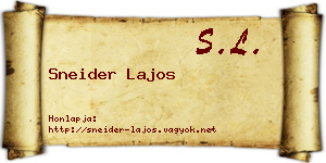 Sneider Lajos névjegykártya