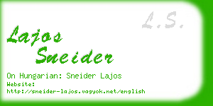 lajos sneider business card